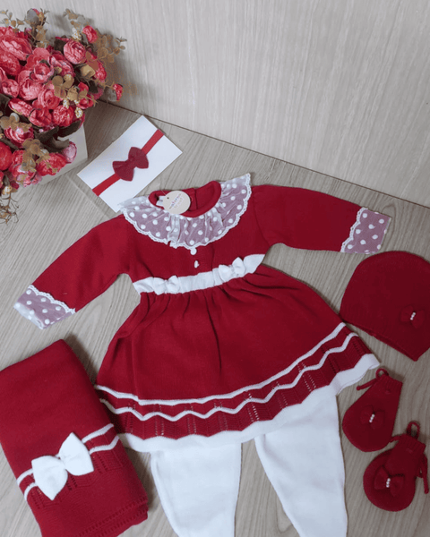 Saída de Maternidade Feminina vemelha - kit completo